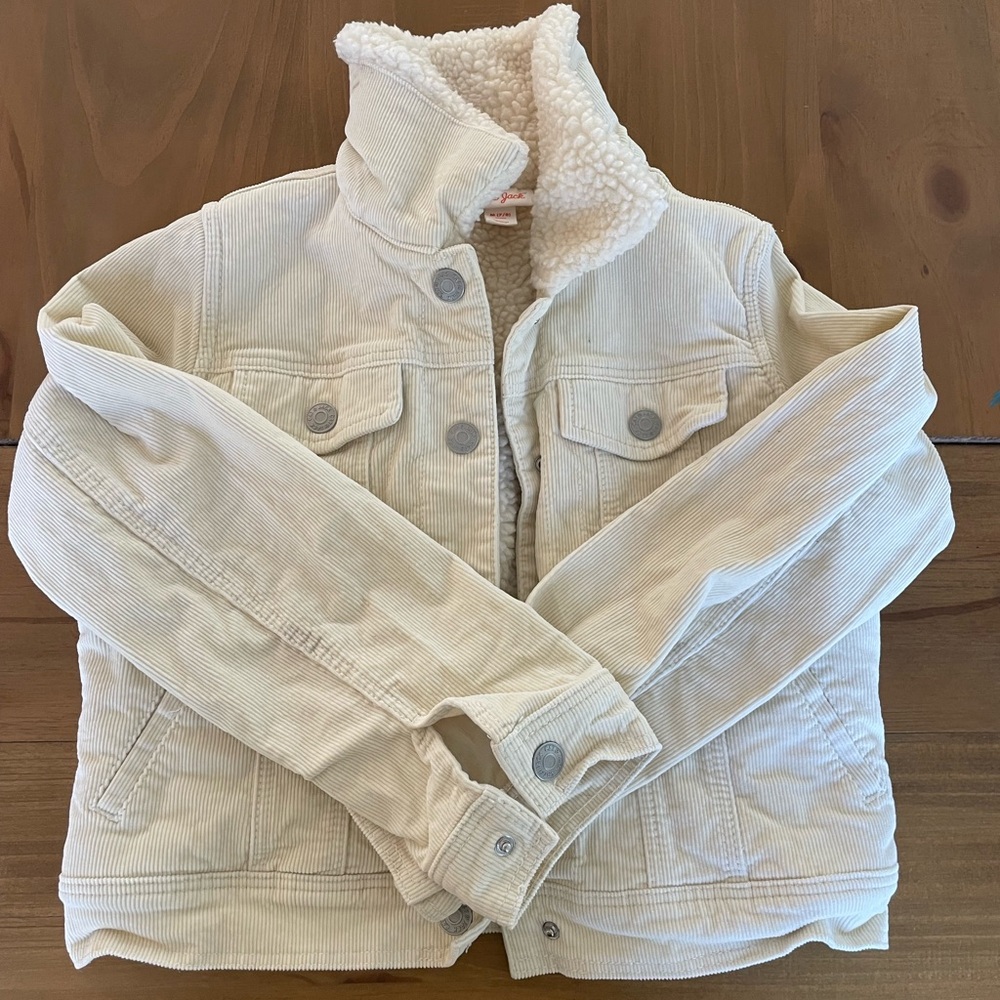 White corduroy/fleece jacket